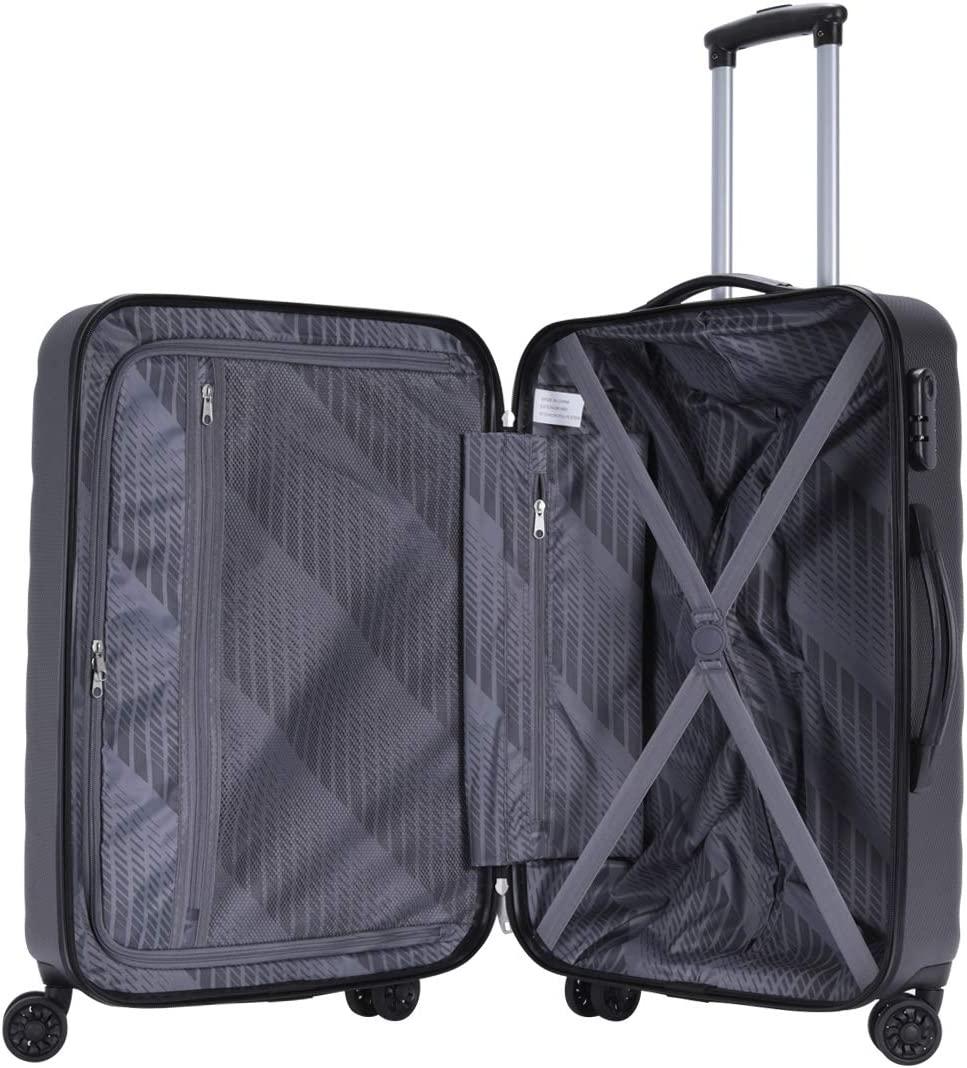 Anti-scratch ABS Material Luggage 3 Piece Sets Lightweight Spinner white luggage set (20in 24in 28in)