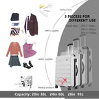 Anti-scratch ABS Material Luggage 3 Piece Sets Lightweight Spinner white luggage set (20in 24in 28in)