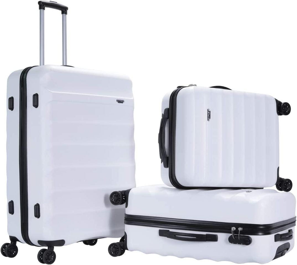 Anti-scratch ABS Material Luggage 3 Piece Sets Lightweight Spinner white luggage set (20in 24in 28in)