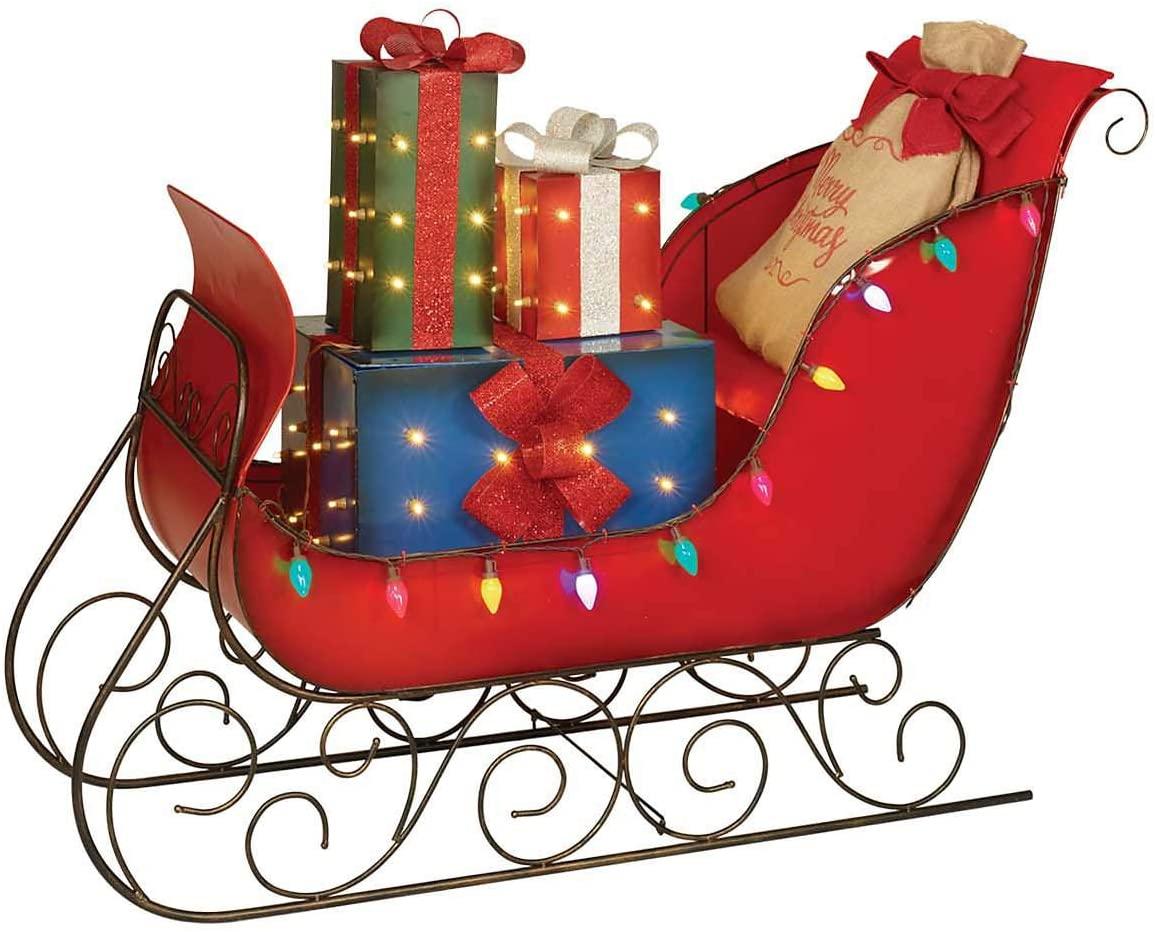 Everstar Pre-Lit LED Christmas Holiday Lighted  54"  Sleigh with Presents