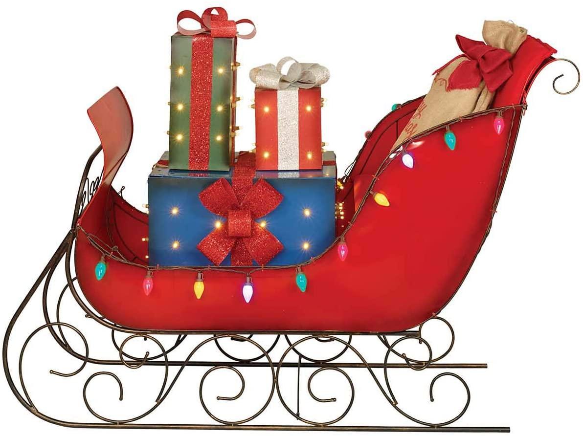 Everstar Pre-Lit LED Christmas Holiday Lighted  54"  Sleigh with Presents