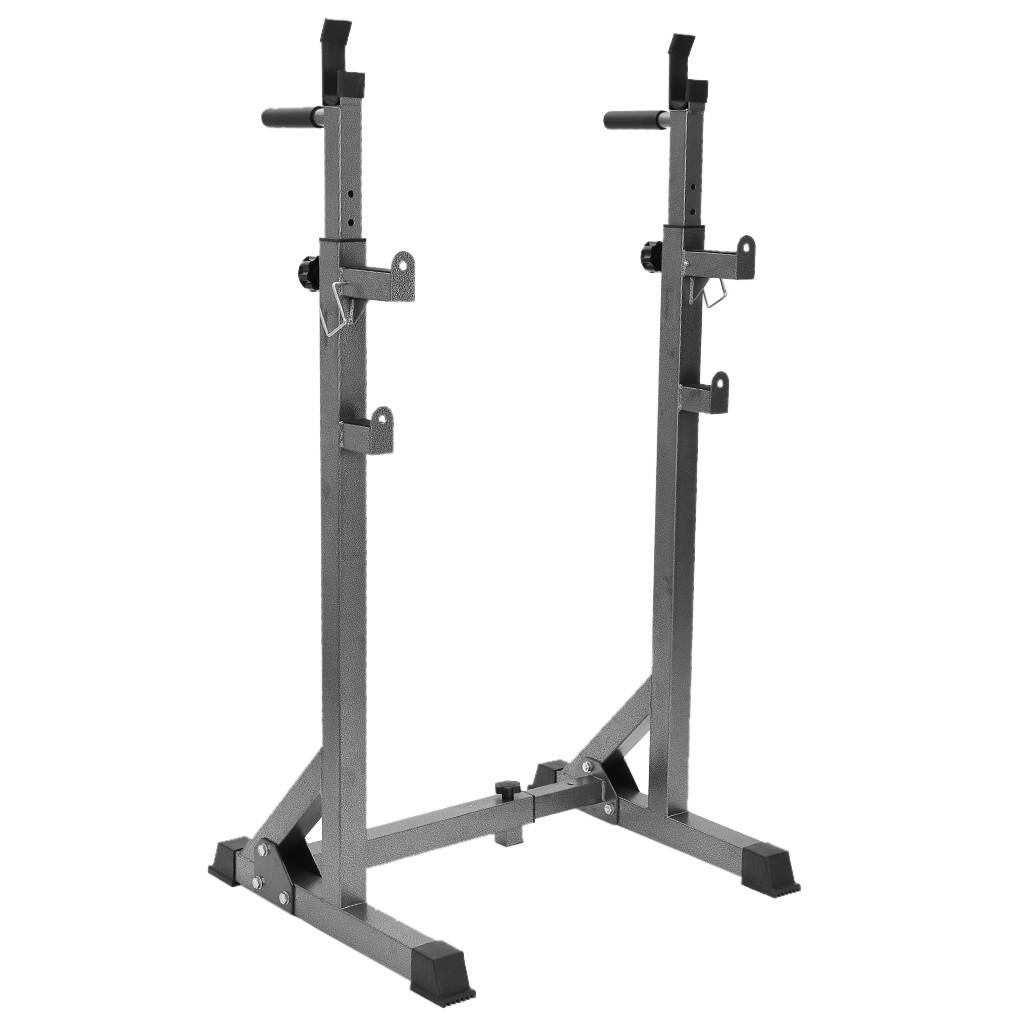 Adjustable Barbell Rack Weight Lifting Bench Press Squat Rack Pull-Up Bar Gym