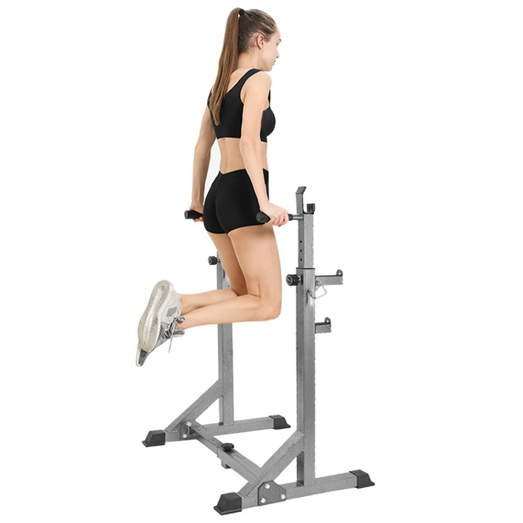 Adjustable Barbell Rack Weight Lifting Bench Press Squat Rack Pull Up Bar Gym