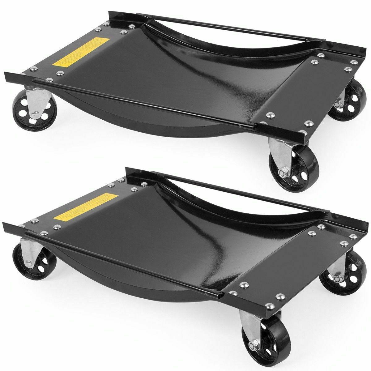 4PC Set of 1/2-ton 1000lbs Each Rolling Vehicle Auto Car Tire Dolly Wheel