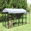 JAXPETY LarDog Uptown Welded Wire Kennel Outdoor Pen Outside Exercise Crate Pet Wire Caw/Roof
