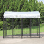 JAXPETY LarDog Uptown Welded Wire Kennel Outdoor Pen Outside Exercise Crate Pet Wire Caw/Roof