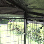 COZIWOW 94'' Dog Pet Kennel CaCrate with Roof and Top Canopy, Weatherproof, Black