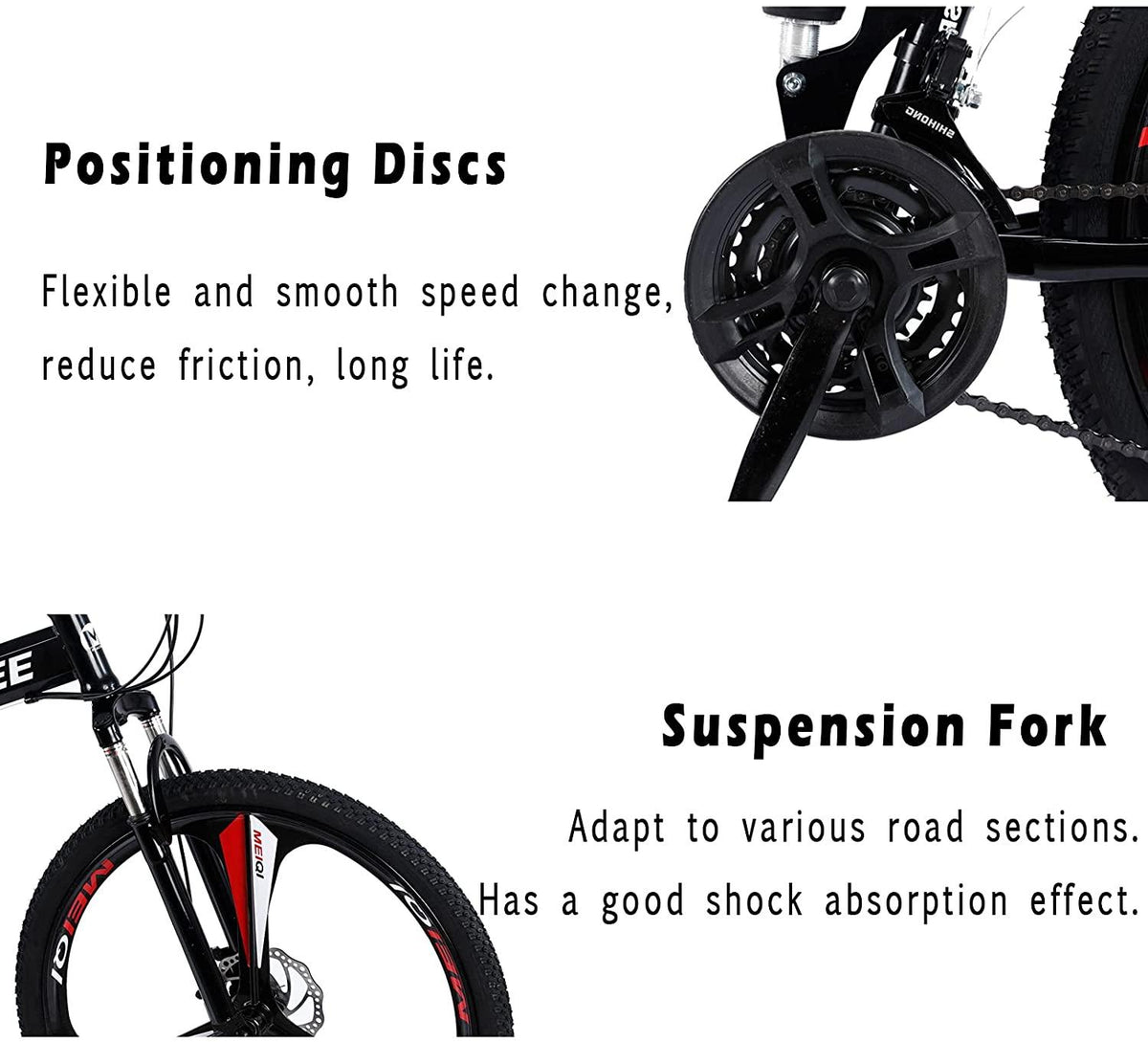 Folding Mountain Bike 24 Inch High-Carbon Steel Mountain Bike with 21 Speed Dual Disc Brakes Full Suspension Non-Slip Lightweight Trail Bike for Cycling MTB Bicycle