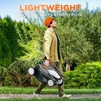 16 Inch Lawn Mower 2x20V Electric Coreless Lawn Mower Lightweight Push Mower with 6-Position Height Adjustment, 2 x 4.0Ah Battery Include.