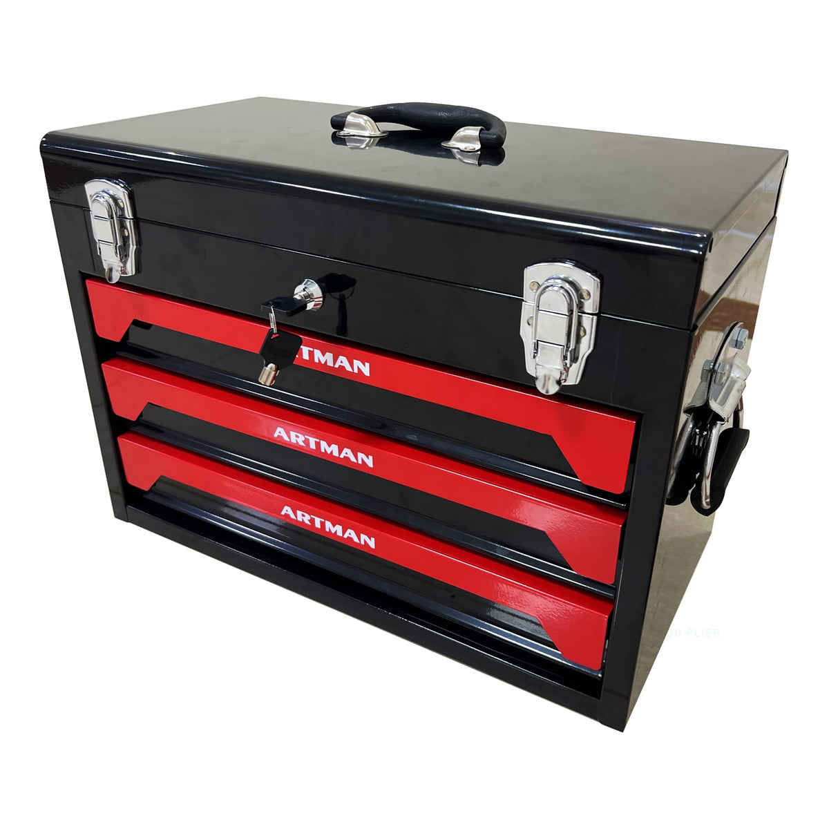 439PCS Tool Set, Mechanic Tool Set for Home, Tool Box Set 4-Tier Socket Wrench Ratchet Plier Nails, Home Tool Set Mechanics Kit with 3 Drawers Organizer for Adults Man Handyman, Red