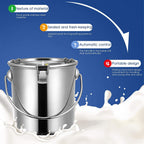 seaan milking machine for cows 7l pulsating cow milker rechargeable electric automatic with 2 teat cups pulsation vacuum pump stainless steel bucket 7l (5200mah lithium battery)
