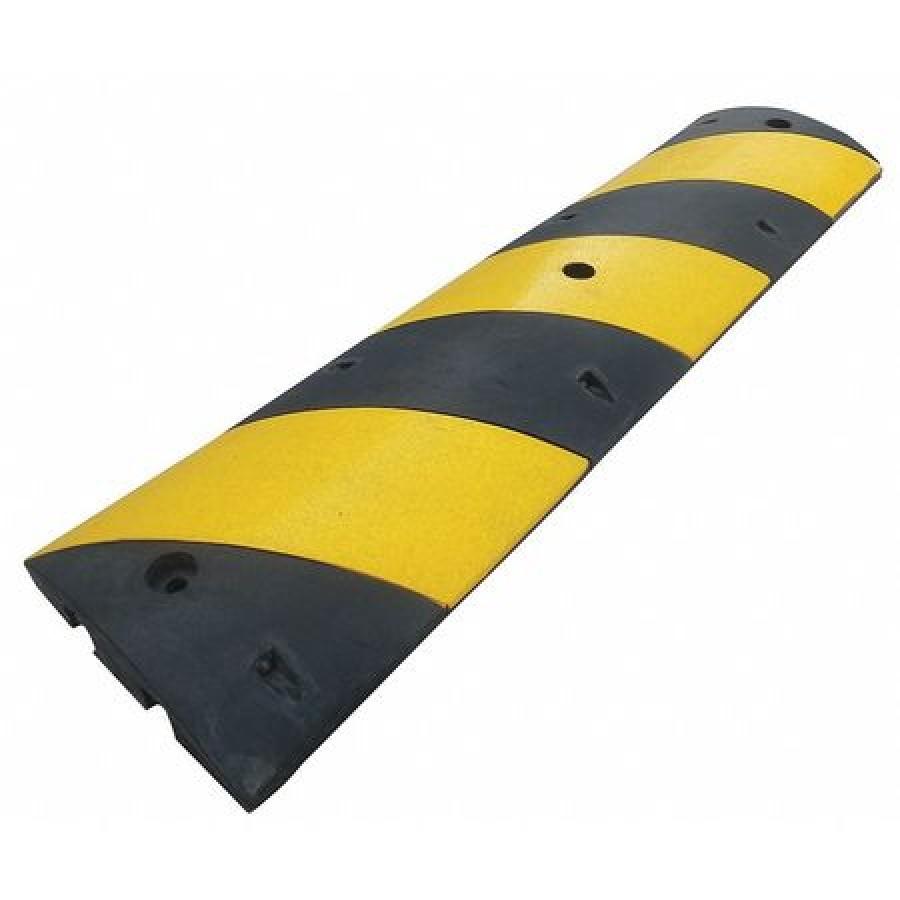 ZORO SELECT 29NH35 Speed Bump, Rubber, 2 1/4 in H, 6 ft L, 12 in W, Black/Yellow