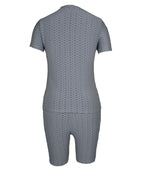 bubble textured short sleeve butt lifting active sets