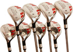 Left Handed - iDrive Hybrids Senior Men’s Golf All Clubs Complete Full Set, which Includes: #3, 4, 5, 6, 7, 8, 9, PW Senior Flex with Premium Men's Arthritic Golf Grip