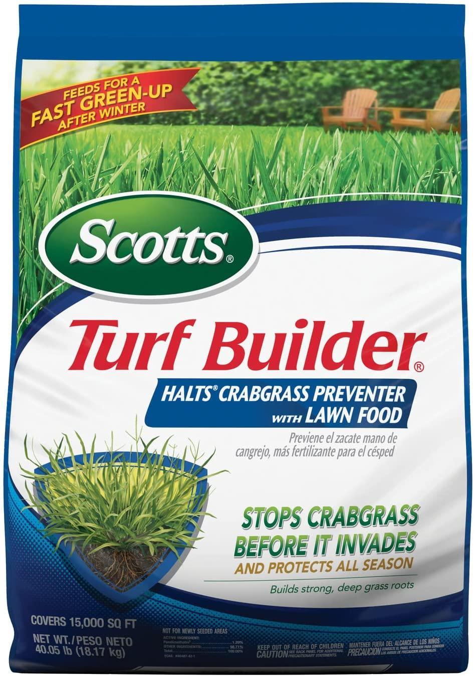 scotts turf builder halts crabgrass preventer with lawn food, 15,000 sq. ft.