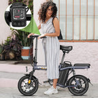 Vivi 14" Folding Electric Bike for Adults, 350W Motor Ebike, with Removable 48V 20Ah Lithium-Ion Battery, Adults Electric Bicycle for Daily Cruises, Commutes