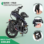 Vivi 14" Folding Electric Bike for Adults, 350W Motor Ebike, with Removable 48V 20Ah Lithium-Ion Battery, Adults Electric Bicycle for Daily Cruises, Commutes