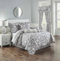 Waverly Stencil Vine Reversible 4 Piece Quilt Set