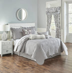 Waverly Stencil Vine Reversible 4 Piece Quilt Set