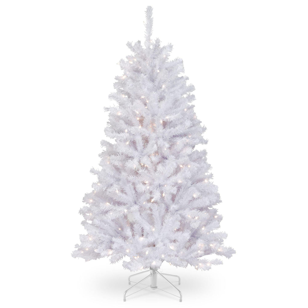 4.5’ Pre-Lit North Valley White Spruce Artificial Christmas Tree - Clear Lights