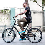 reezero EVRYjourney Men's Casual Edition 7-Speed Sport Hybrid Cruiser Bike w/Integrated Cable Lock, 26" Bicycle, Matte Black with Black Seat and Black Grips