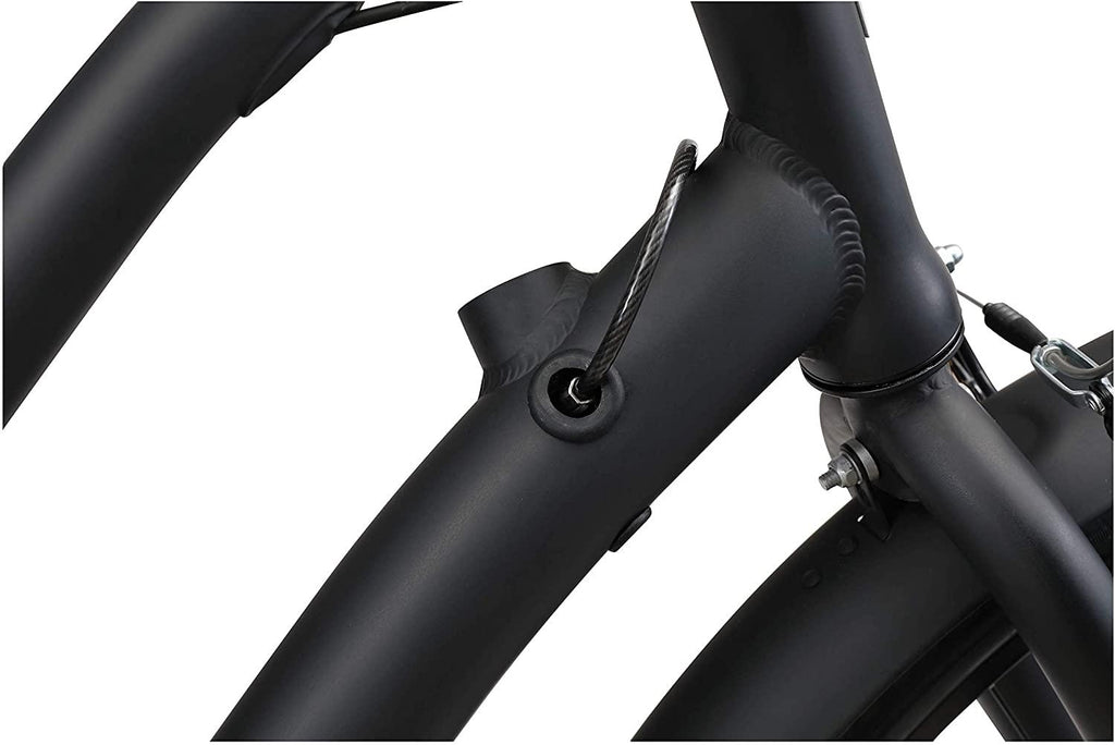 reezero EVRYjourney Men's Casual Edition 7-Speed Sport Hybrid Cruiser Bike w/Integrated Cable Lock, 26" Bicycle, Matte Black with Black Seat and Black Grips