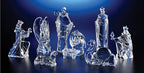 Set of 2 Clear Icy Religious Christmas Nativity Figurines 9"