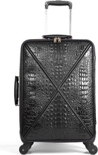 Croco trolly luggage with spinner wheel softside suitcase lightweight checked bag