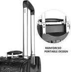 Croco trolly luggage with spinner wheel softside suitcase lightweight checked bag