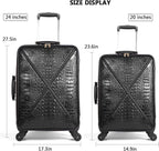 Croco trolly luggage with spinner wheel softside suitcase lightweight checked bag