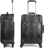 Croco trolly luggage with spinner wheel softside suitcase lightweight checked bag