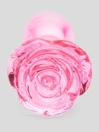 Lovehoney Full Bloom Large Rose Glass Butt Plug 4 Inch, Pink