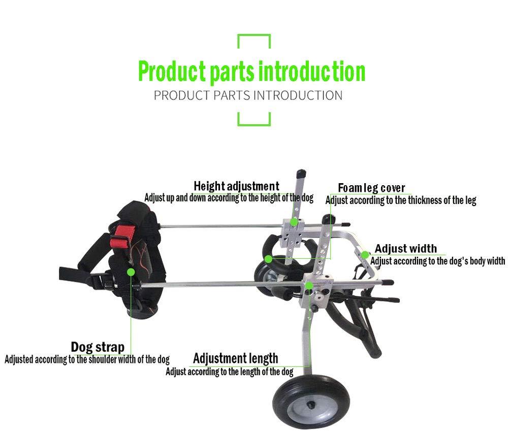 ZHIJIA Pet Disabled Wheelchair Dog Wheelchair Adjustable Size Lightweight 2 Wheel Rehabilitation Bicycle for Pet Legs