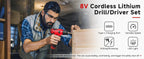 Tool Set - 8V Cordless Drill Set, 132 Piece Home Tool Set With Hand Drill, Tool Kit for Women & Men, Perfect for Homeowner, Diyer, Handyman