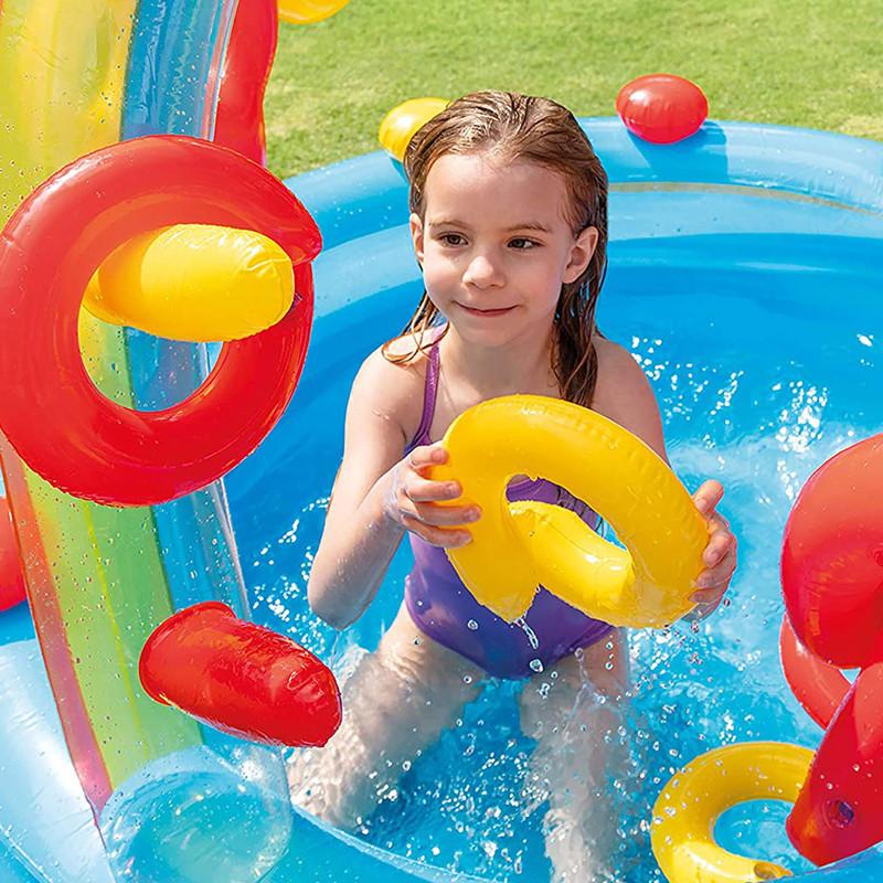 Seaich - Rainbow Retail - Rainbow Land Inflatable Kids Pool, Multi color, PVC
