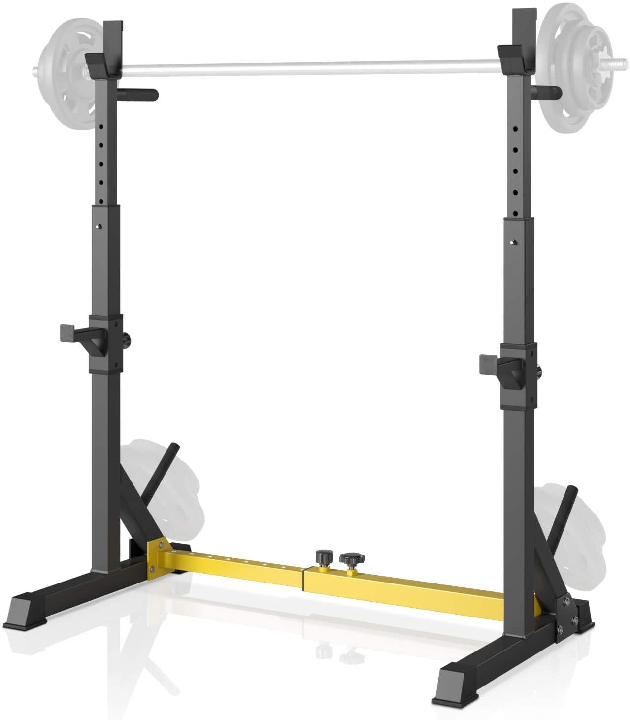GARTIO Adjustable Squat Rack Stand Bench Press Weight Lifting Barbell Stand Home Gym Fitness 570lbs
