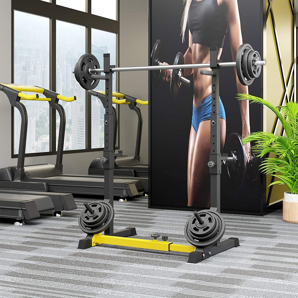 GARTIO Adjustable Squat Rack Stand Bench Press Weight Lifting Barbell Stand Home Gym Fitness 570lbs
