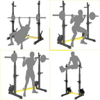GARTIO Adjustable Squat Rack Stand Bench Press Weight Lifting Barbell Stand Home Gym Fitness 570lbs
