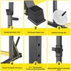 GARTIO Adjustable Squat Rack Stand Bench Press Weight Lifting Barbell Stand Home Gym Fitness 570lbs