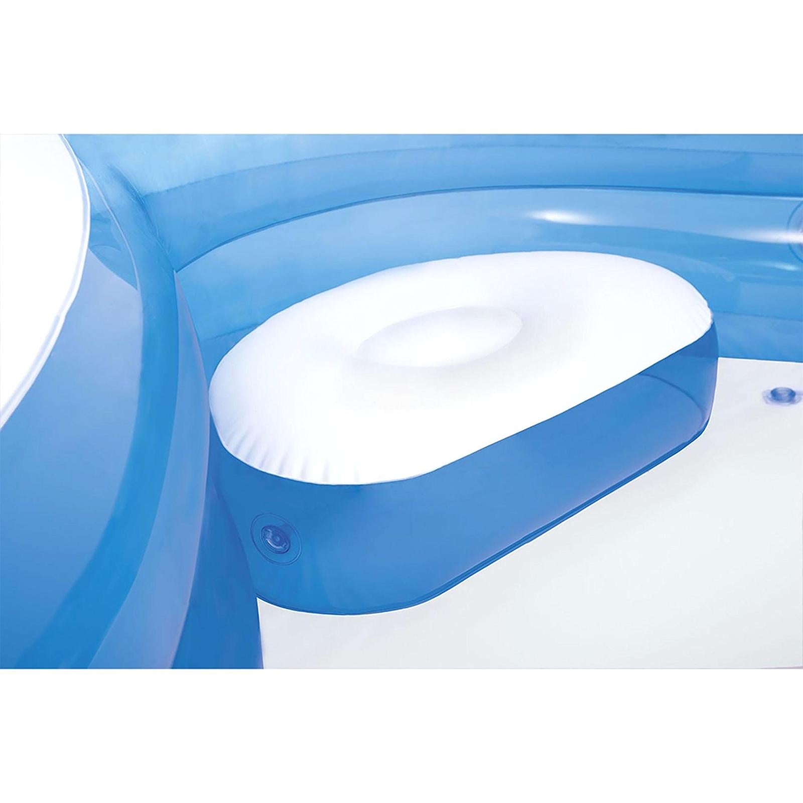 Outdoor Swim Center Family Lounge Inflatable Pool with Seats - Blue and White