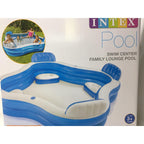 Outdoor Swim Center Family Lounge Inflatable Pool with Seats - Blue and White