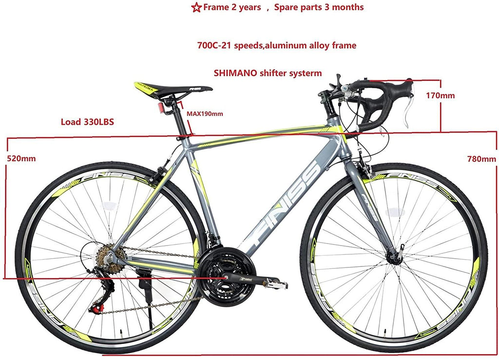 LASBAK Aluminum Road Bike,  21 Speed Disc Brake Mens or Womens Bicycle Cycling,70028C,Gray