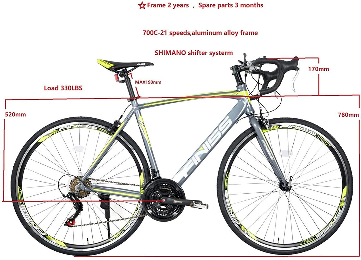 LASBAK Aluminum Road Bike,  21 Speed Disc Brake Mens or Womens Bicycle Cycling,70028C,Gray