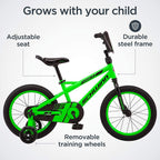 Schwinn Toggle  Build Kids Bike, 16-Inch Wheels, Smart Start Steel Frame, Easy Tool-Assembly, Green