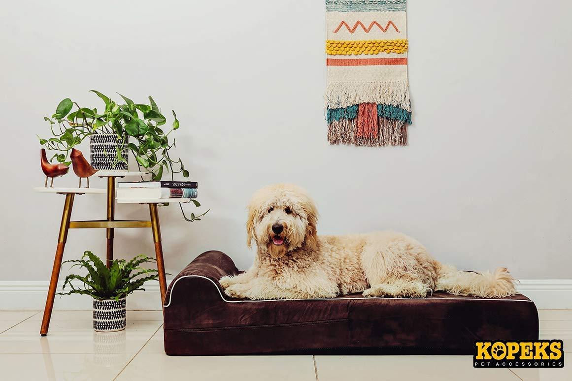 7-inch Thick High Grade Orthopedic Memory Foam Dog Bed With Pillow and Easy to Wash Removable Cover with Anti-Slip Bottom. Waterproof Liner Included - JUMBO XL for LarDogs