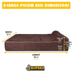 7-inch Thick High Grade Orthopedic Memory Foam Dog Bed With Pillow and Easy to Wash Removable Cover with Anti-Slip Bottom. Waterproof Liner Included - JUMBO XL for LarDogs