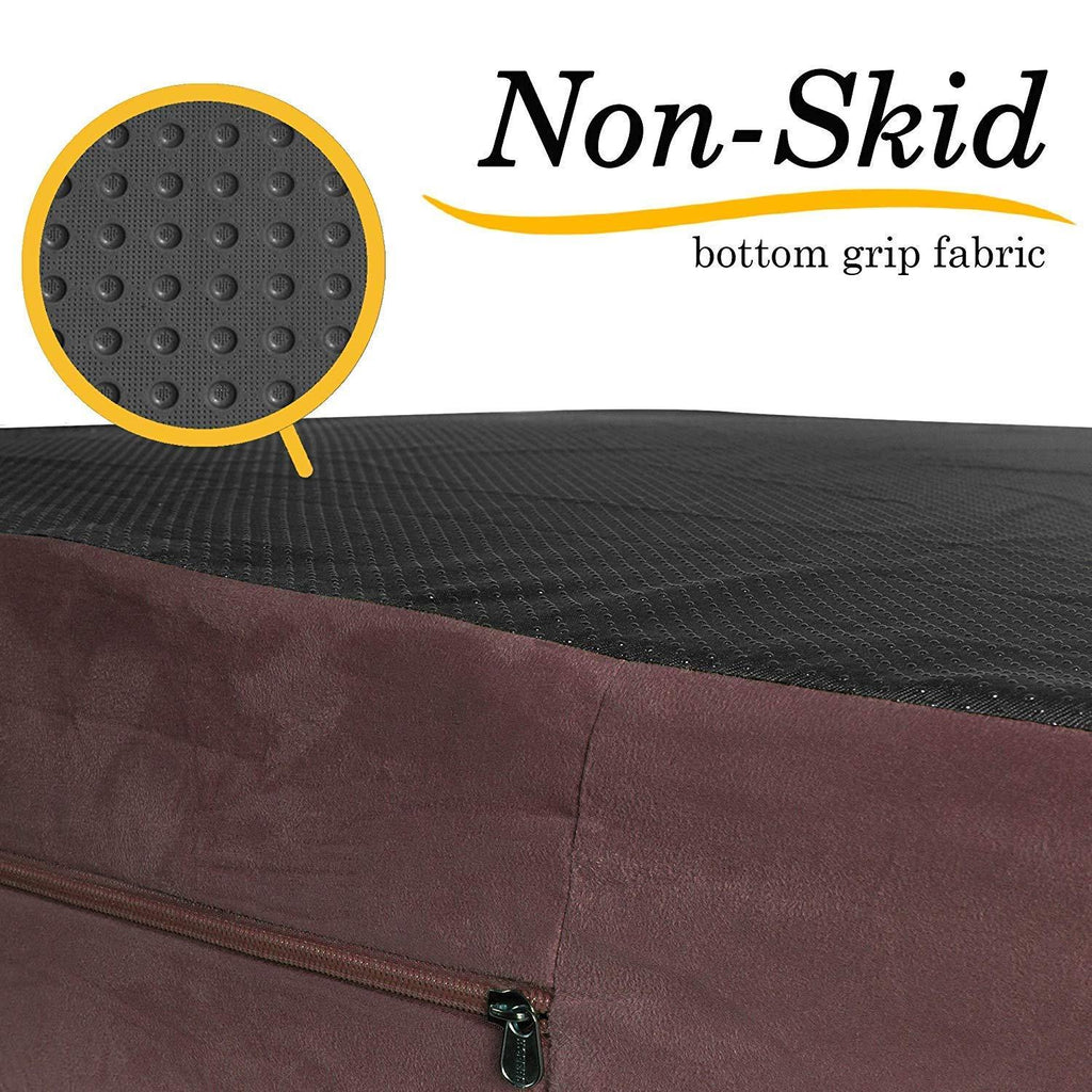 7-inch Thick High Grade Orthopedic Memory Foam Dog Bed With Pillow and Easy to Wash Removable Cover with Anti-Slip Bottom. Waterproof Liner Included - JUMBO XL for LarDogs
