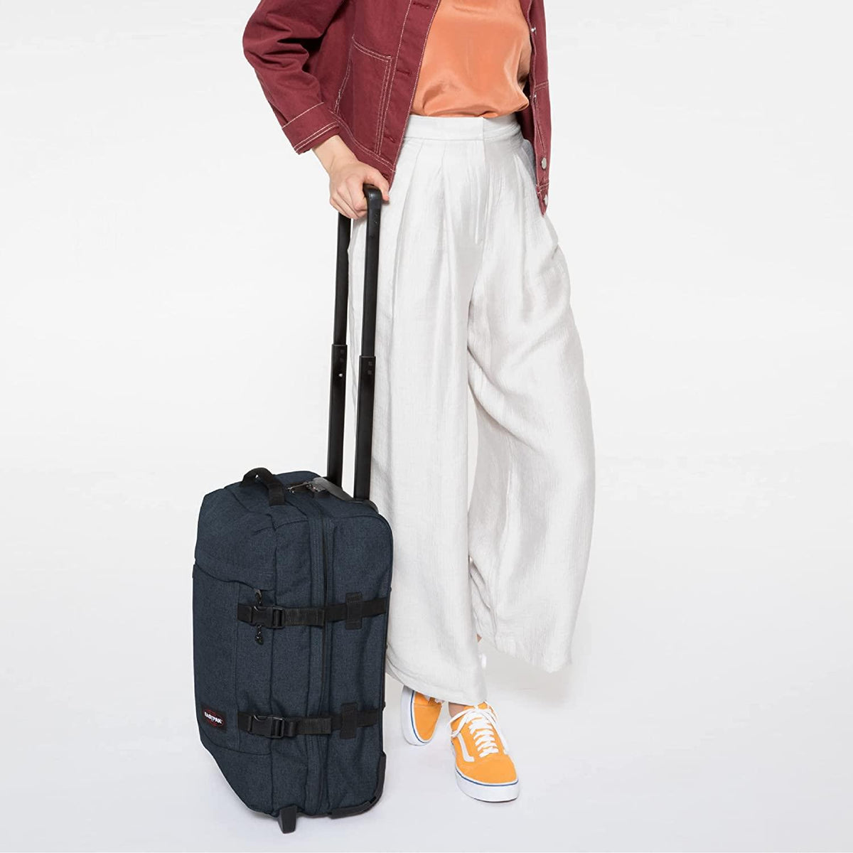 Tranverz - Suitcase with Wheels - Rolling Luggage for Travel with TSA Lock, 2 Wheels, 2 Compartments, and Compression Straps - S, Triple Denim