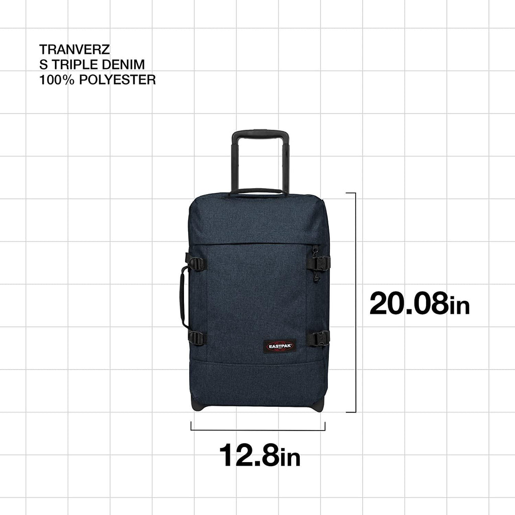 Tranverz - Suitcase with Wheels - Rolling Luggage for Travel with TSA Lock, 2 Wheels, 2 Compartments, and Compression Straps - S, Triple Denim