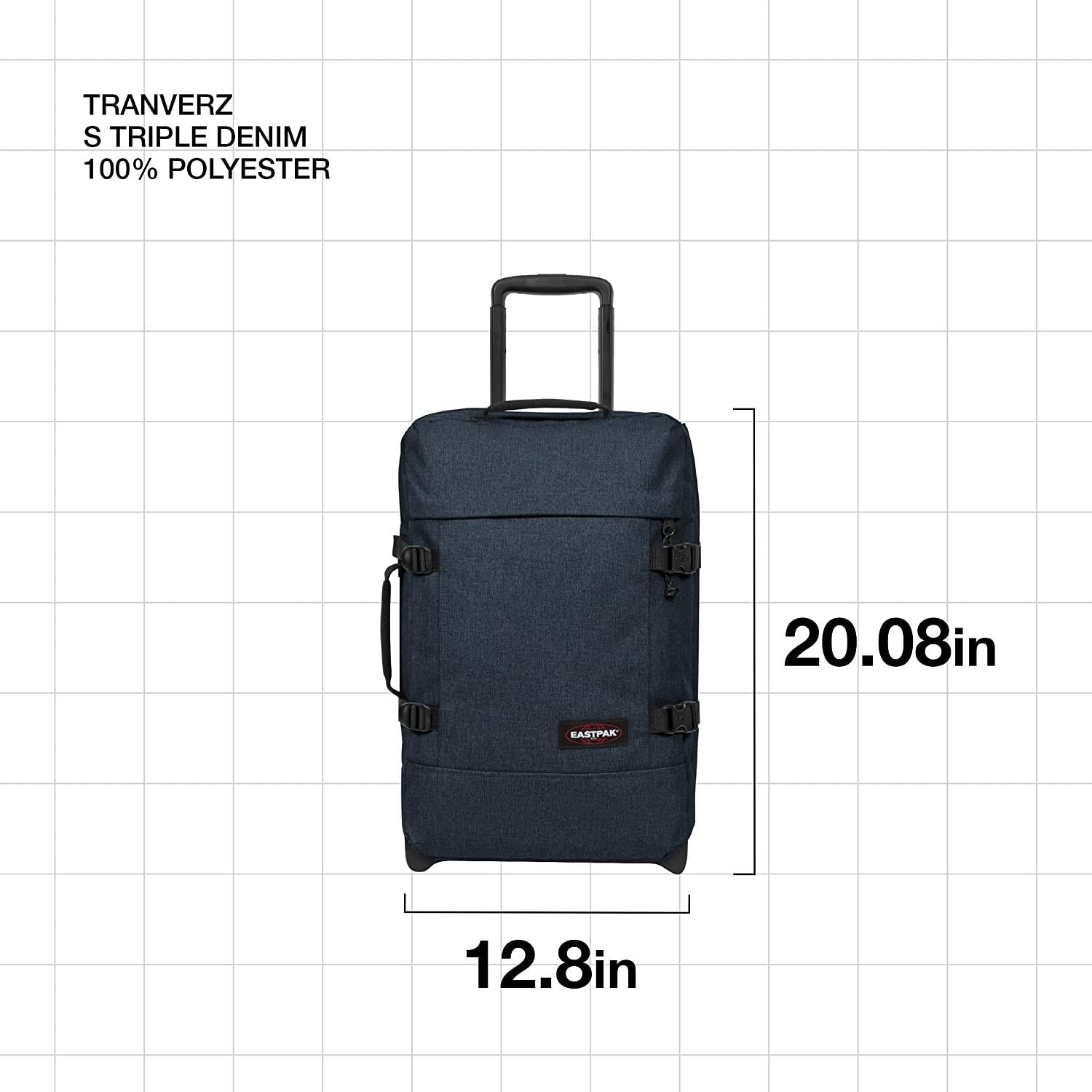 Tranverz - Suitcase with Wheels - Rolling Luggage for Travel with TSA Lock, 2 Wheels, 2 Compartments, and Compression Straps - S, Triple Denim